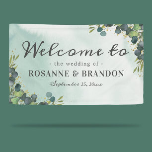 Botanical Eucalyptus Welcome Wedding Banner
