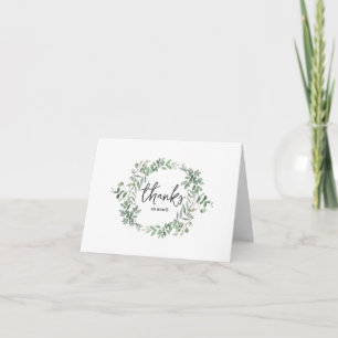 Botanical Eucalyptus Wreath Script Thank You Note Card