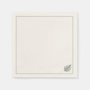 Botanical Evergreen Minimalist   Neutral Rustic  Napkin