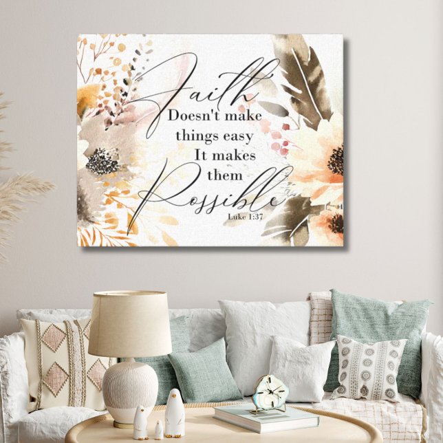 Botanical Faith Quote Canvas Print (Creator Uploaded)