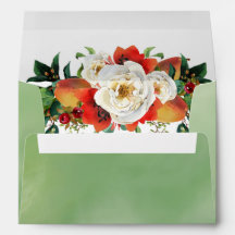 Botanical Fall Bouquet on a Green Watercolor