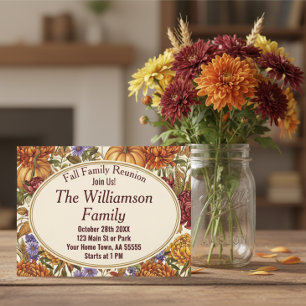Botanical Fall Floral Reunion  Holiday Card