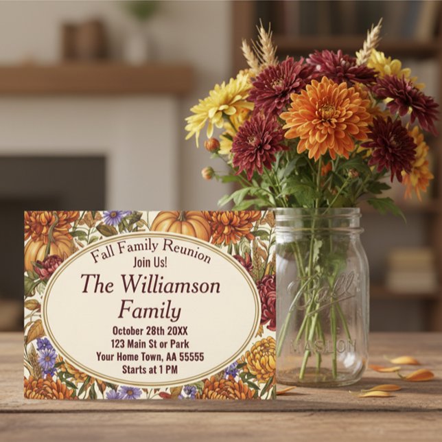 Botanical Fall Floral Reunion  Holiday Card (Creator Uploaded)