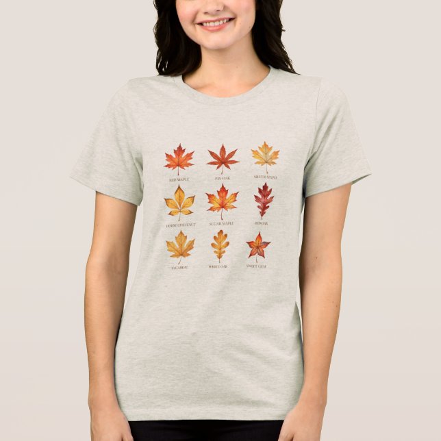 Botanical Fall Foliage Art Tshirt (Front)