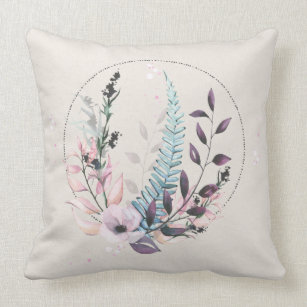 Botanical Fantasy on Cream Cushion