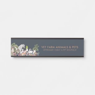 Botanical Farm Animal Cat Dog Bird Pet Door Sign
