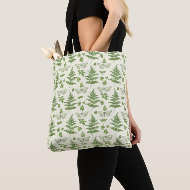 Botanical Fern Design Tote Bag (Close Up)