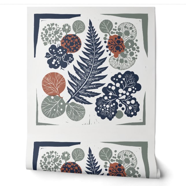 Botanical Fern Floral Wallpaper (Unrolling)