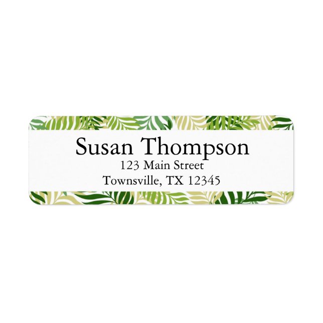 Botanical Fern Leaves Pattern on White (Front)