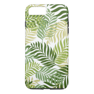 Botanical Fern Leaves Pattern on White iPhone 8 Plus/7 Plus Case