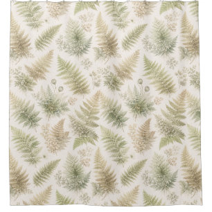 Botanical Fern Pattern Shower Curtain