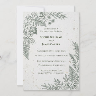 Botanical Fern Wedding Invitation