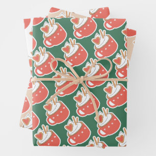 Botanical Festive Holiday and Birthday Custom Wrap Wrapping Paper Sheet