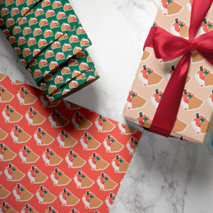 Botanical Festive Holiday and Birthday Custom Wrap Wrapping Paper Sheet