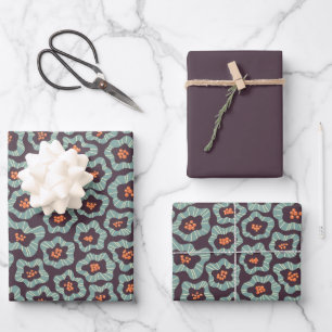 Botanical Festive Holiday and Birthday Custom Wrap Wrapping Paper Sheet