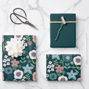 Botanical Festive Holiday and Birthday Custom Wrap Wrapping Paper Sheet