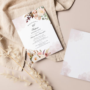 Botanical Floral 60th Birthday Party Invitation
