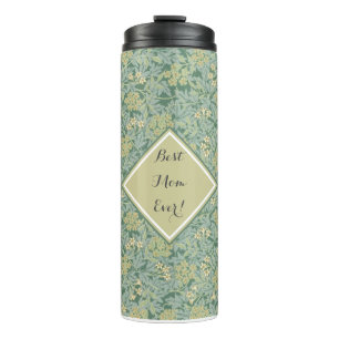 Botanical Floral Antique Pattern Teal and Yellow   Thermal Tumbler