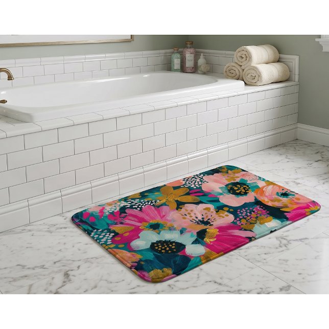 Botanical Floral  Bath Mat (Creator Uploaded)