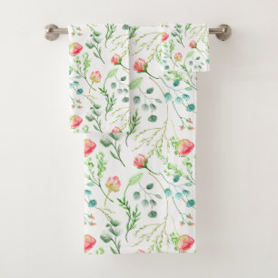 Botanical Floral Bath Towel Set