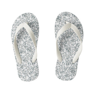 Botanical Floral Blue Plant Flower Pattern Kid's Flip Flops