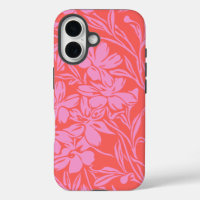 Botanical Floral Boho Art Design in Pink and Red
