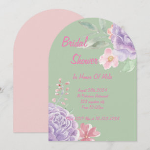 botanical floral bridal shower invitation