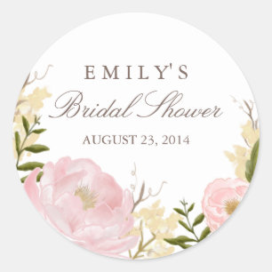 Botanical Floral Bridal Shower Sticker