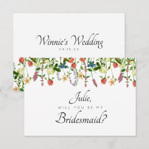 Botanical Floral Bridesmaid Card
