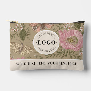 Botanical Floral Business Logo Company Corporate Accessory Pouch