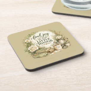 Botanical Floral Cottagecore Inspirational Design Coaster