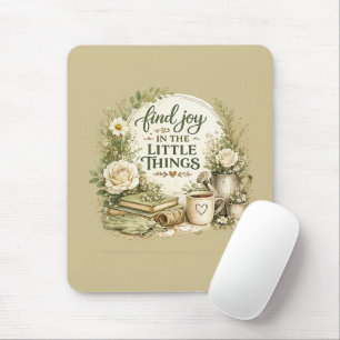 Botanical Floral Cottagecore Inspirational Design Mouse Mat