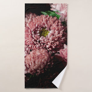 Botanical floral dark moody banner or background w bath towel