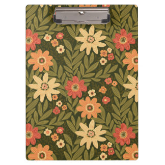 Botanical floral design in earth tones clipboard