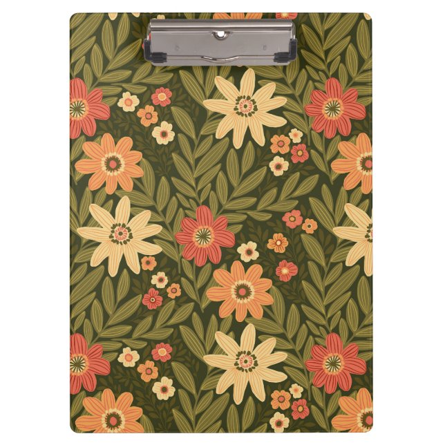 Botanical floral design in earth tones clipboard (Front)