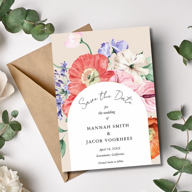 Botanical Floral Elegant Wedding Save the Date (Botanical Floral Elegant Wedding Save the Date)