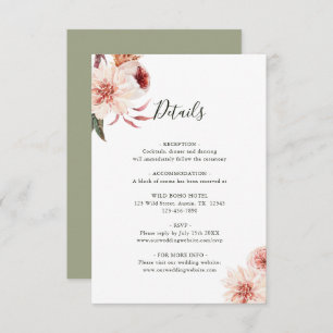 Botanical Floral Garden Elegant Wedding Enclosure Card