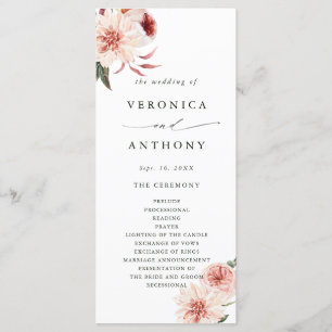 Botanical Floral Garden Wedding Ceremony Programme