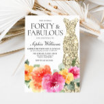 Botanical Floral Gold Dress 40th Birthday Party Invitation<br><div class="desc">Botanical Floral Gold Dress 40th Birthday Party Invitation

See matching collection in Niche and Nest Store

Many thanks</div>