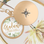 Botanical Floral Graduate Script Graduation Gold Plated Necklace<br><div class="desc">Beautiful pastel floral with watercolor greenery graduation gift necklace includes pretty gold colour script lettering and the graduate's name and class year on an elegant white background. Shop this store for coordinating 2023 graduation party items and additional colour options!</div>