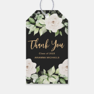 Botanical Floral Graduation Thank You Script Gift Tags