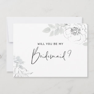 Botanical Floral Illustration Bridesmaid Card