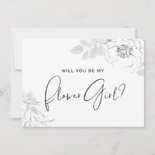 Botanical Floral Illustration Flower Girl Card