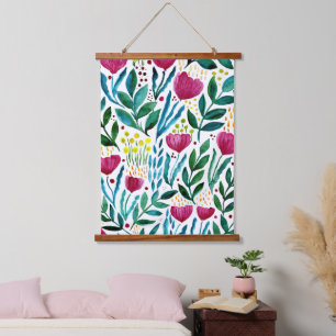 Botanical floral illustration  hanging tapestry