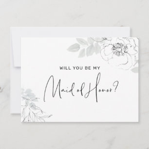 Botanical Floral Illustration Maid of Honour Card