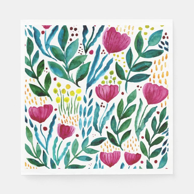 Botanical floral illustration  napkin (Front)