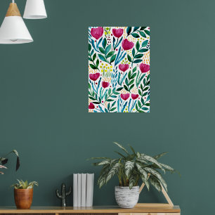 Botanical floral illustration poster