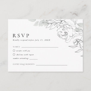 Botanical Floral Illustration RSVP Card
