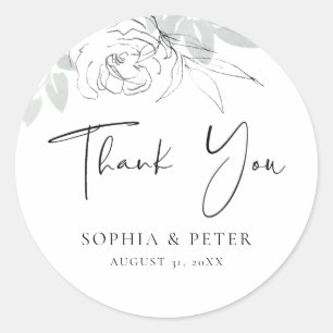 Botanical Floral Illustration Thank you Sticker