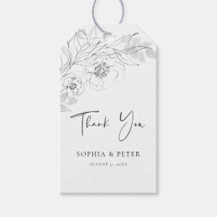 Botanical Floral Illustration Thank You Tag